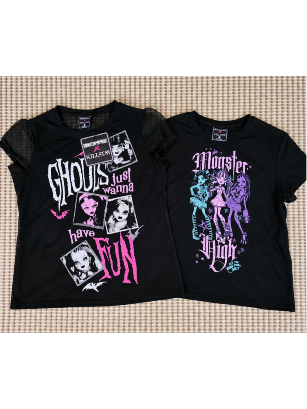 Monster High x Killstar 3X Shirt Lot Ghoul Friends Sheer Top Boxy Tee NWT
